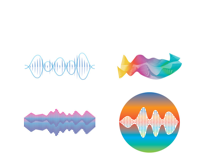 Sound waves set vector illustration icon design