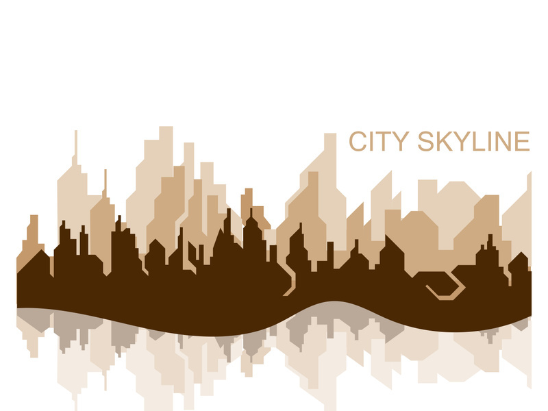 City silhouette skyline illustration design. City landscape Panorama building vector