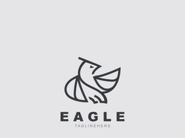 Eagle Logo minimalist style design template. Falcon Logotype Emblem identity preview picture