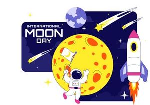 10 International Moon Day Illustration