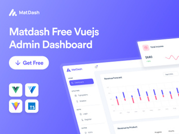 MatDash Free VueJs Admin Dashboard Template preview picture