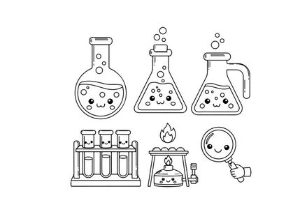 Science lab equipment vector illustration flat design