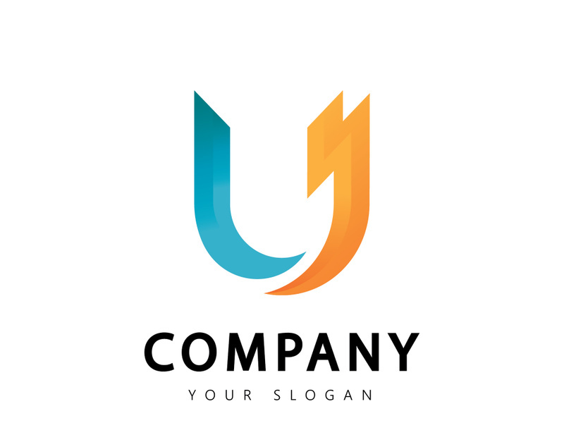 Letter u logo design isolated on white background