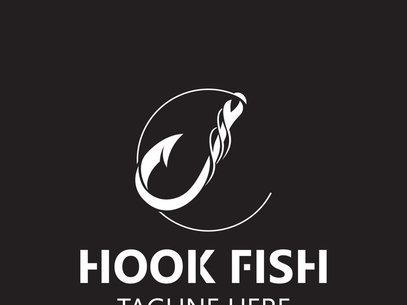 Hook Fishing logo simple and modern vintage rustic vector design style template illustration