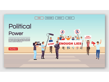 Political power landing page template preview picture