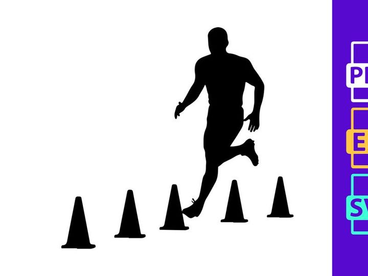 A person running through a series of cones in a training exercise