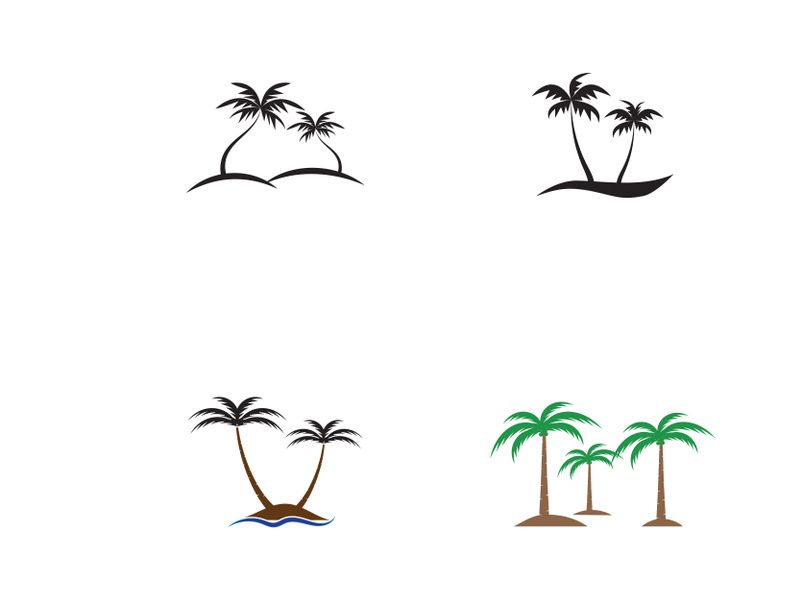Natural palm tree logo
