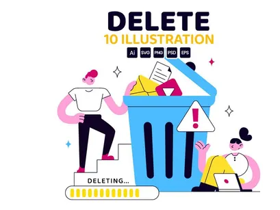 10 Delete File Vector Illustration