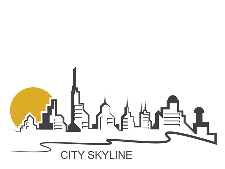 City silhouette skyline illustration design. City landscape Panorama building vector