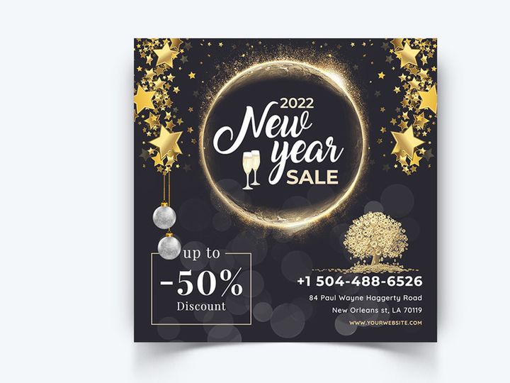 New Year Social Media Instagram Posts Template (EPS)