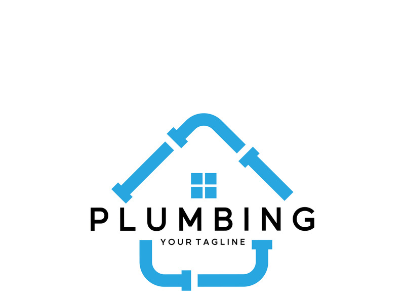 Plumbing logo vector design template. water pipe logo design.Leaking water logotype,Design Concept, Creative Symbol, Icon