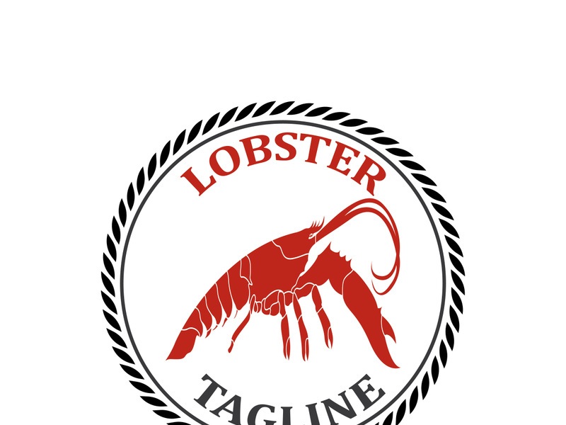 Lobster logo design template vector