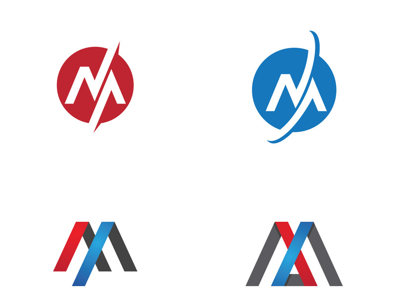 M Letter illustration icon Logo Template
