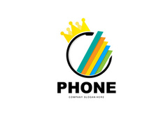 Smartphone Logo, Communication Electronics Vector, Modern Phone Design, For Company Brand Symbol