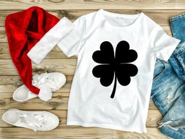 Black four leaf clover symbol luck isolated on white background preview picture