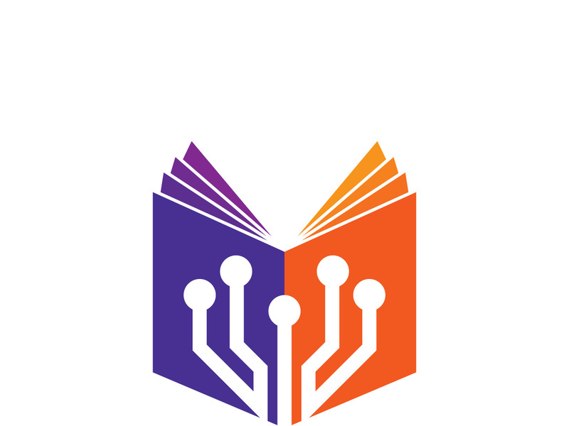 Digital book logo technology vector icon design