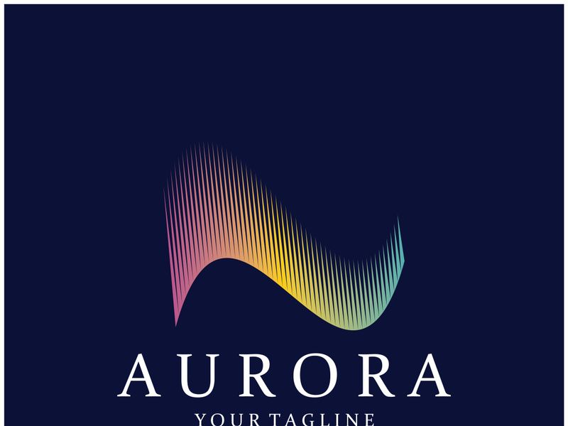 aurora logo design icon illustration vector template