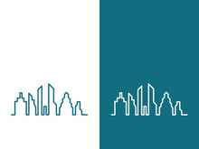 Modern city skyline icon silhouette vector illustration design