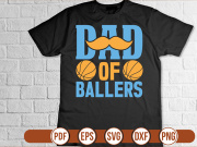 dad of ballers t shirt Design