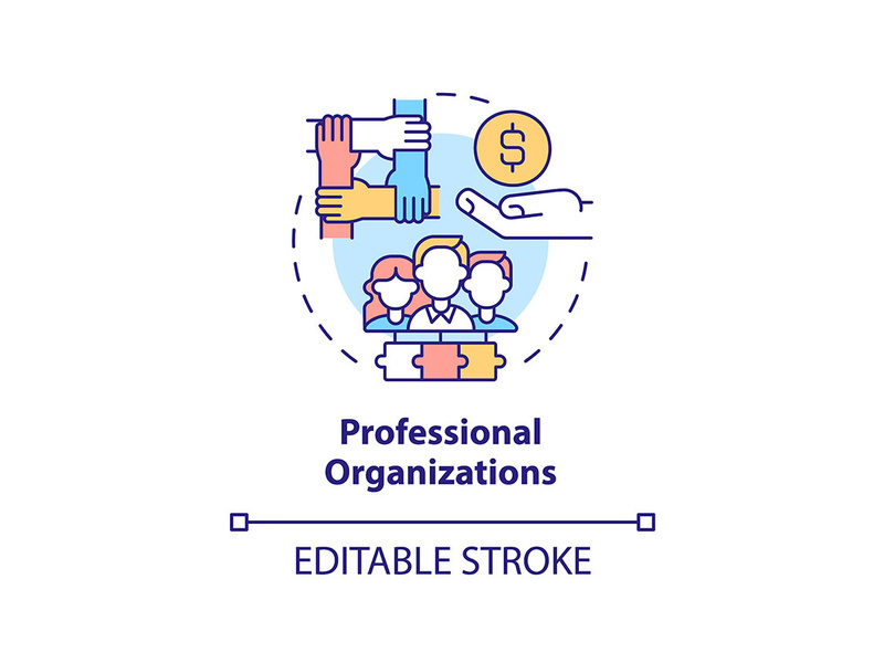 Professional organizations concept icon