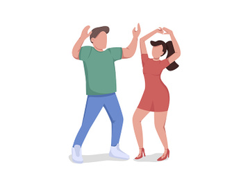 Friends dancing together semi flat color vector characters preview picture