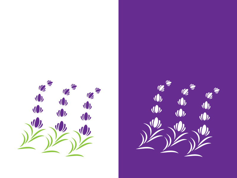 Fresh lavender flower logo vector flat design