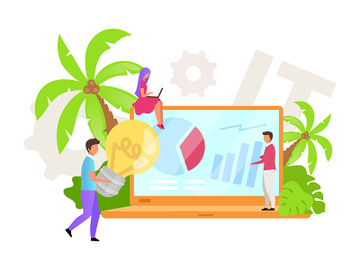 IT flat vector illustration. Indonesian business preview picture