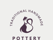 Pottery logo design handmade, creative traditional mug craft concept inspiration nature workshop