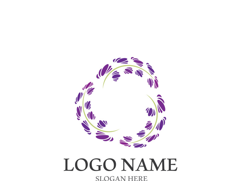 Fresh lavender flower logo vector flat design