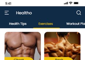 Free UI Kit Health Self Trainer Gym and Fitness App
