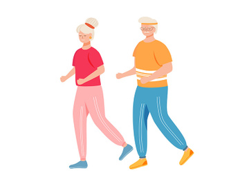 Retired people training flat vector illustration preview picture