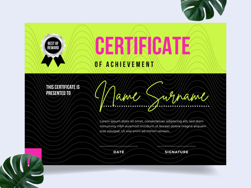 Modern certificate design template