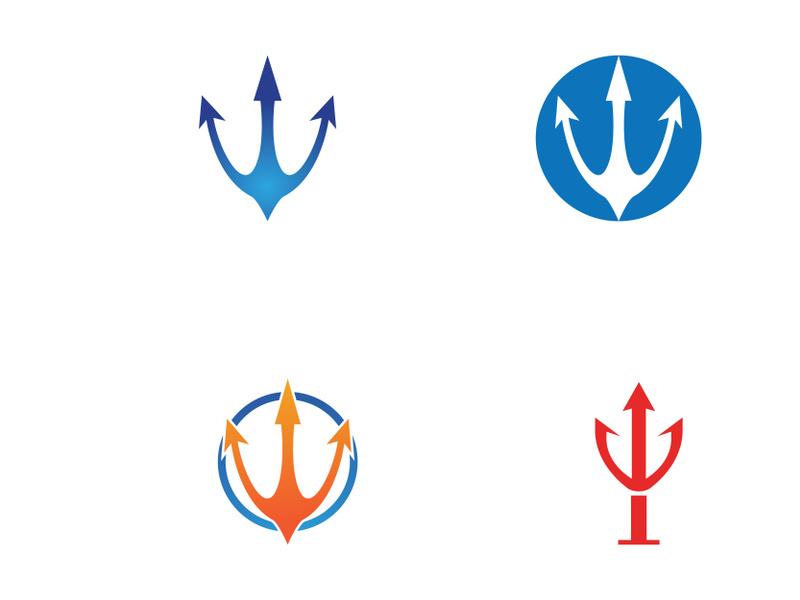 Vector trident logo design template.
