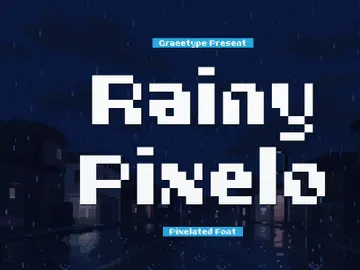 Rainy Pixelo | Pixelated Font preview picture
