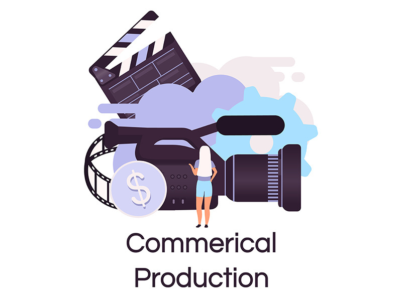 Commercial production flat concept icon