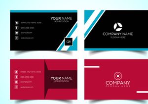 Double-sided creative and modern business card template. Vector illustration