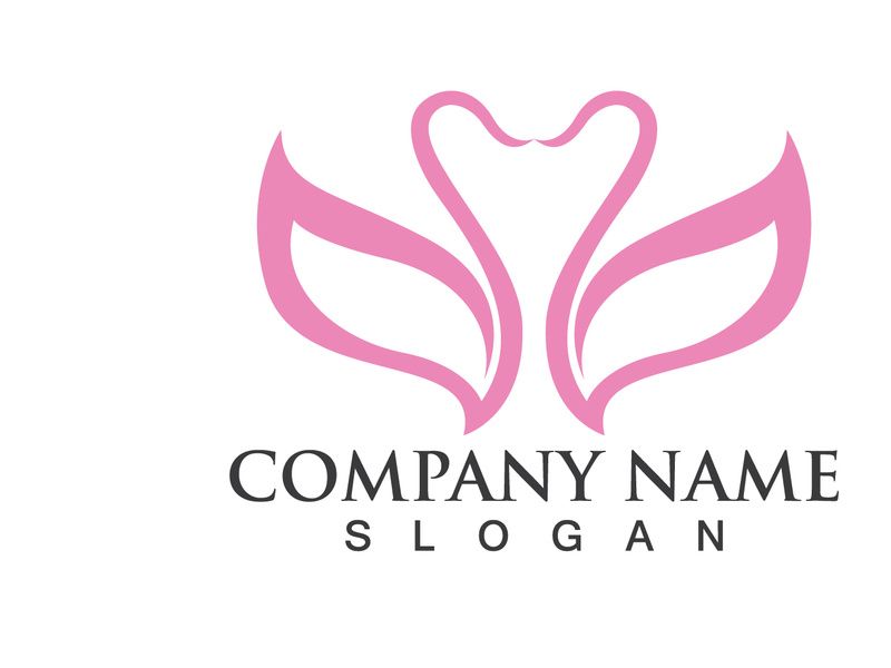 Swan Bird Love Symbol Logo Vector