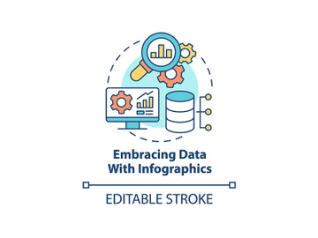 Embracing data with infographics concept icon preview picture