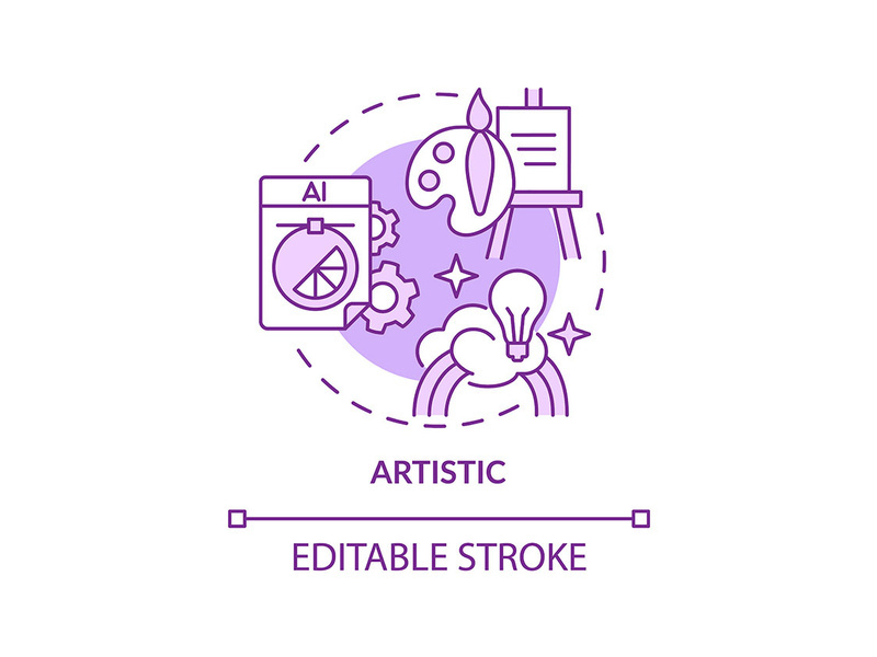 Artistic occupation purple concept icon