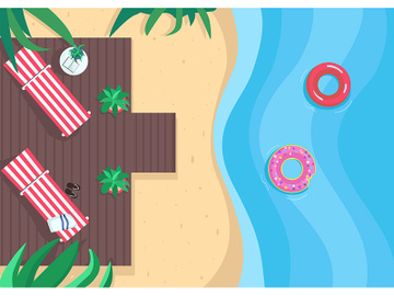 Beach vacations flat color vector illustration preview picture