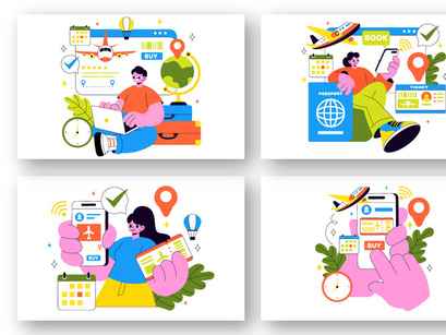 10 Online Ticket Travel Illustration