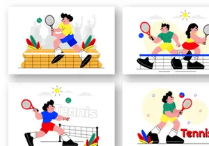 9 Tennis Player Sport Illustration