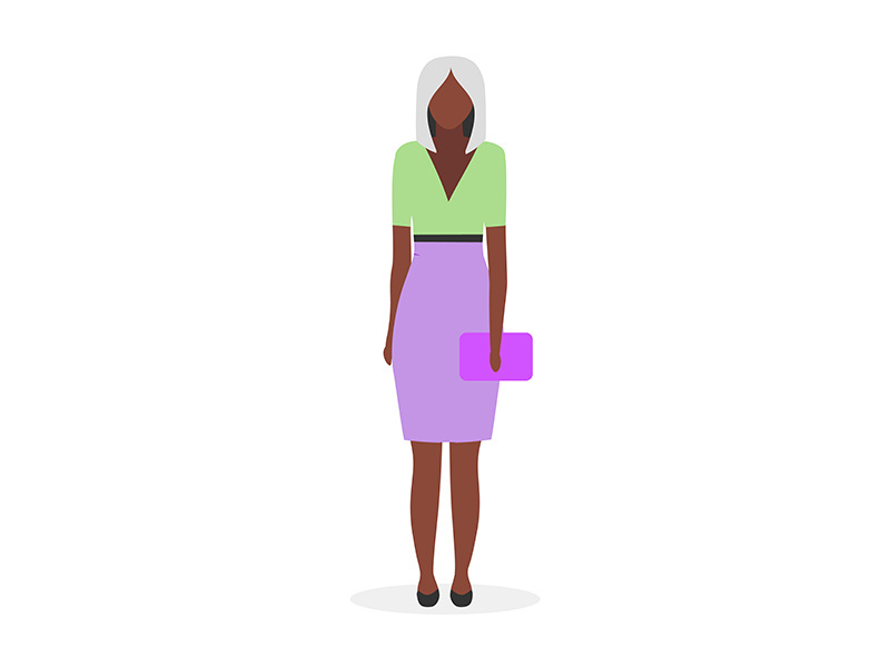 Afro american businesswoman flat vector illustration