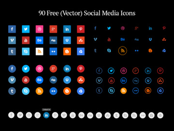 90 Free Social Media Icons [PSD] preview picture
