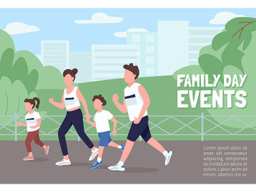 Family day events poster flat vector template preview picture