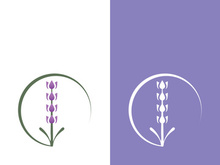 Fresh lavender flower logo vector flat design