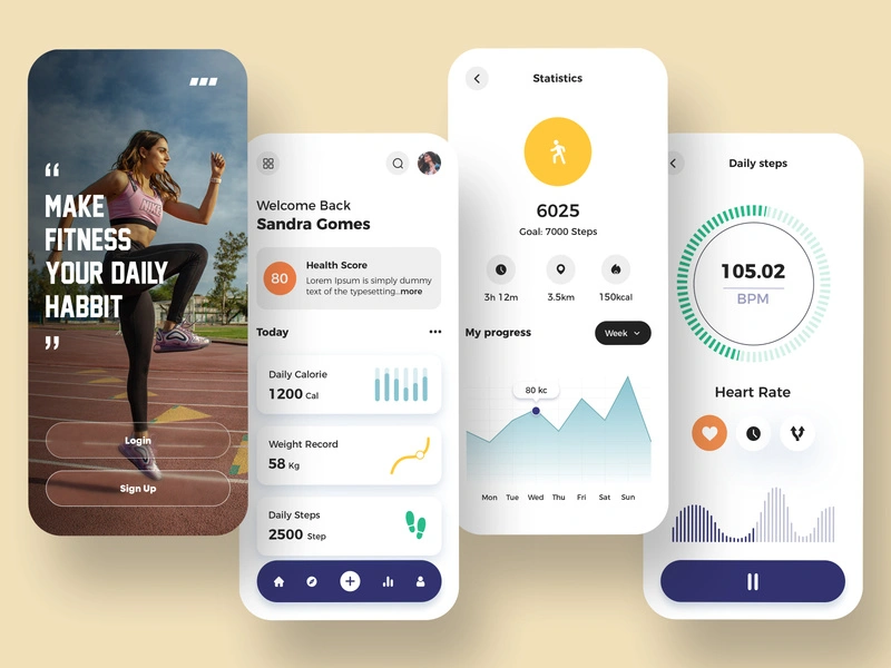 Accountant Interpretatie Rood Fitness Tracker App Design by CMARIX Technolabs ~ EpicPxls