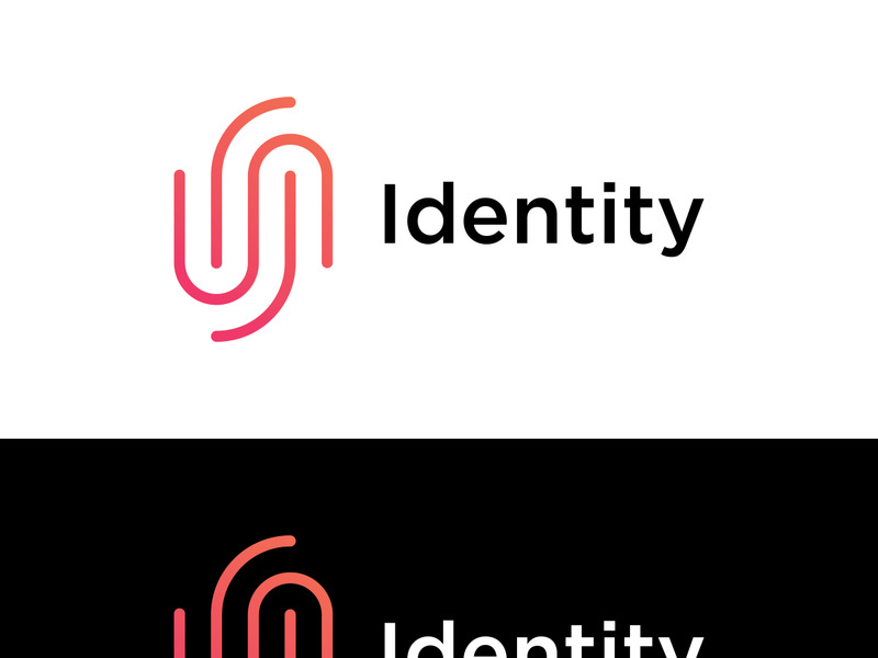 Modern human fingerprint logotype. Fingerprint for identity, business card, technology, digital.