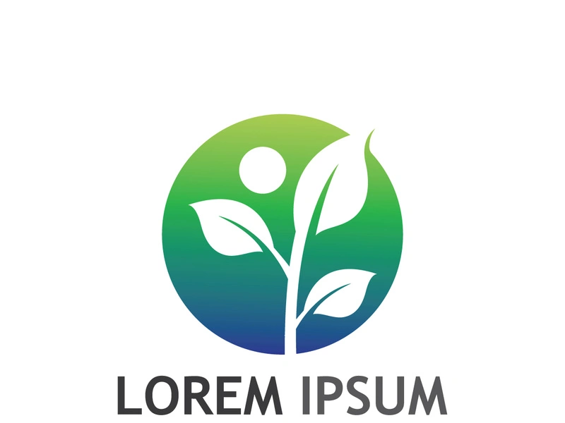 Natural green leaf logo.