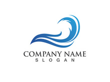 water wave logo design template
